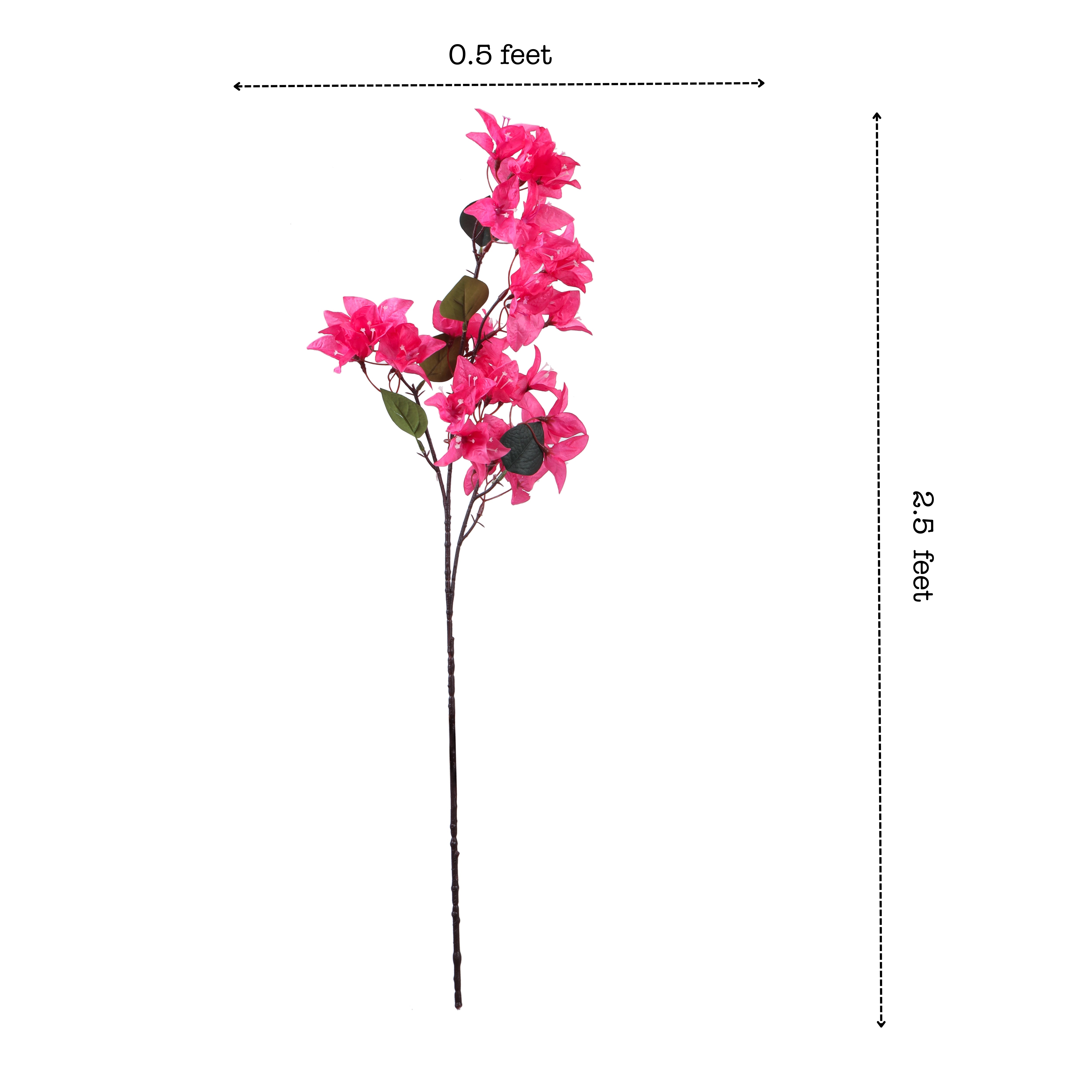 Alamkari India Fabric Artificial Bougainvillea Flower Sticks (3 Sticks, 78 cm)