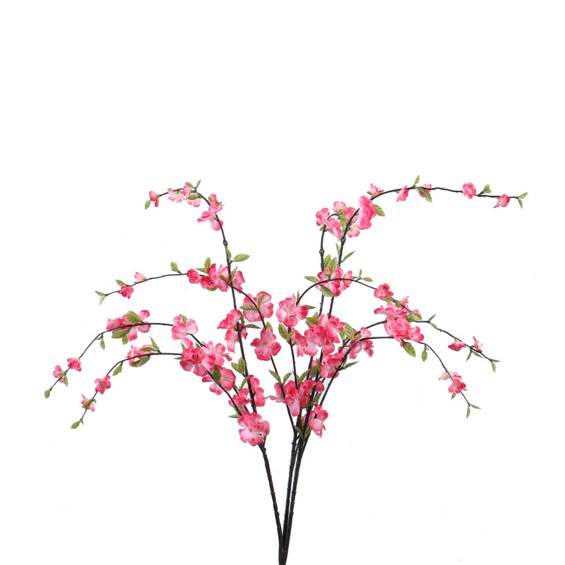 Alamkari India Fabric Artificial Cherry Blossom Flower Stick (100 cm, Pink)
