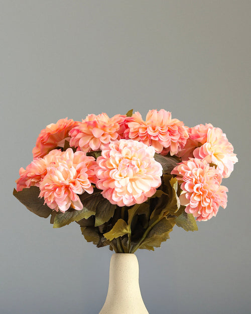 Alamkari India Fabric Artificial Chrysanthemum Flower Sticks (5 Sticks, 50 cm, Pink)