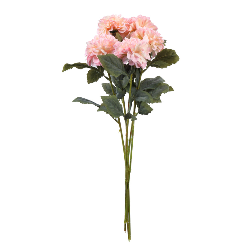 Alamkari India Fabric Artificial Chrysanthemum Flower Sticks (5 Sticks, 50 cm, Pink)