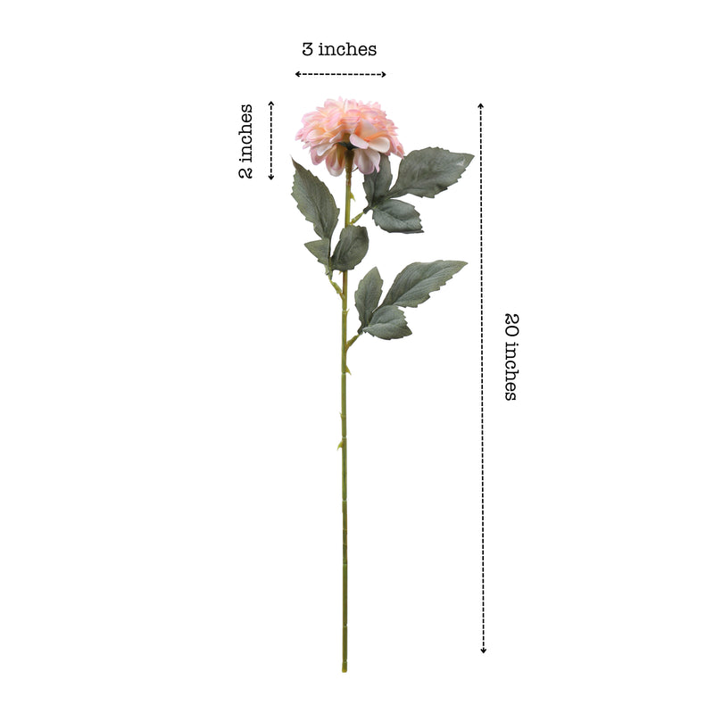 Alamkari India Fabric Artificial Chrysanthemum Flower Sticks (5 Sticks, 50 cm, Pink)