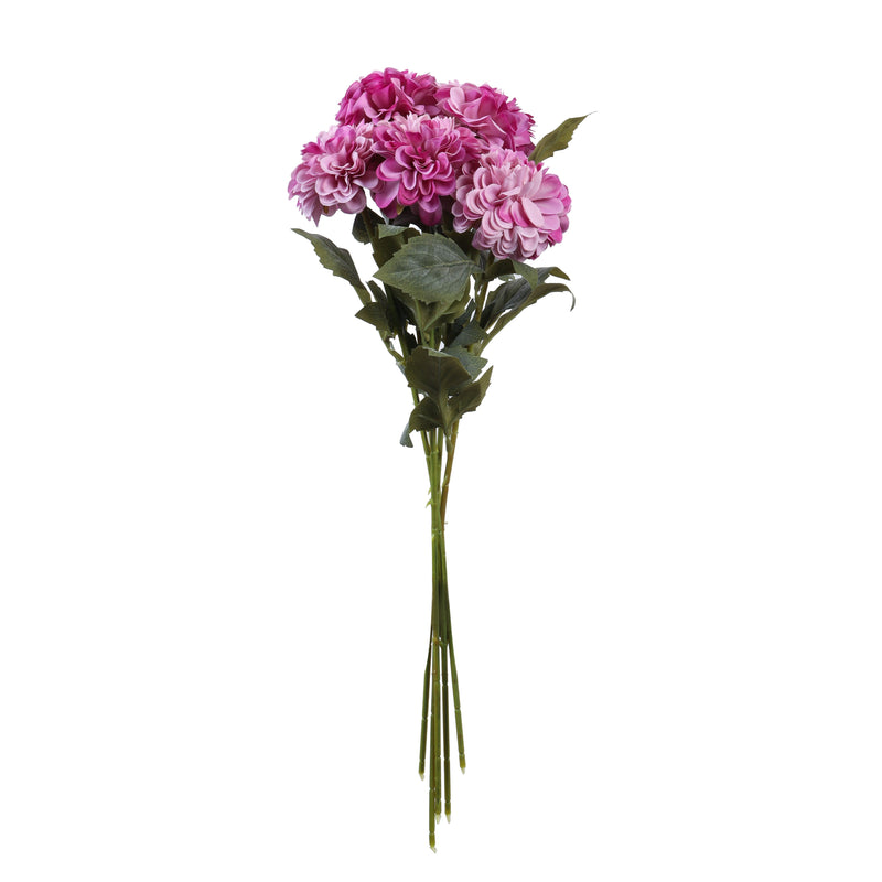 Alamkari India Fabric Artificial Chrysanthemum Flower Sticks (5 Sticks, 50 cm, Purple)