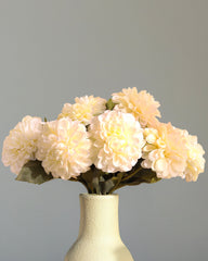 Alamkari India Fabric Artificial Chrysanthemum Flower Sticks (5 Sticks, 50 cm, White)