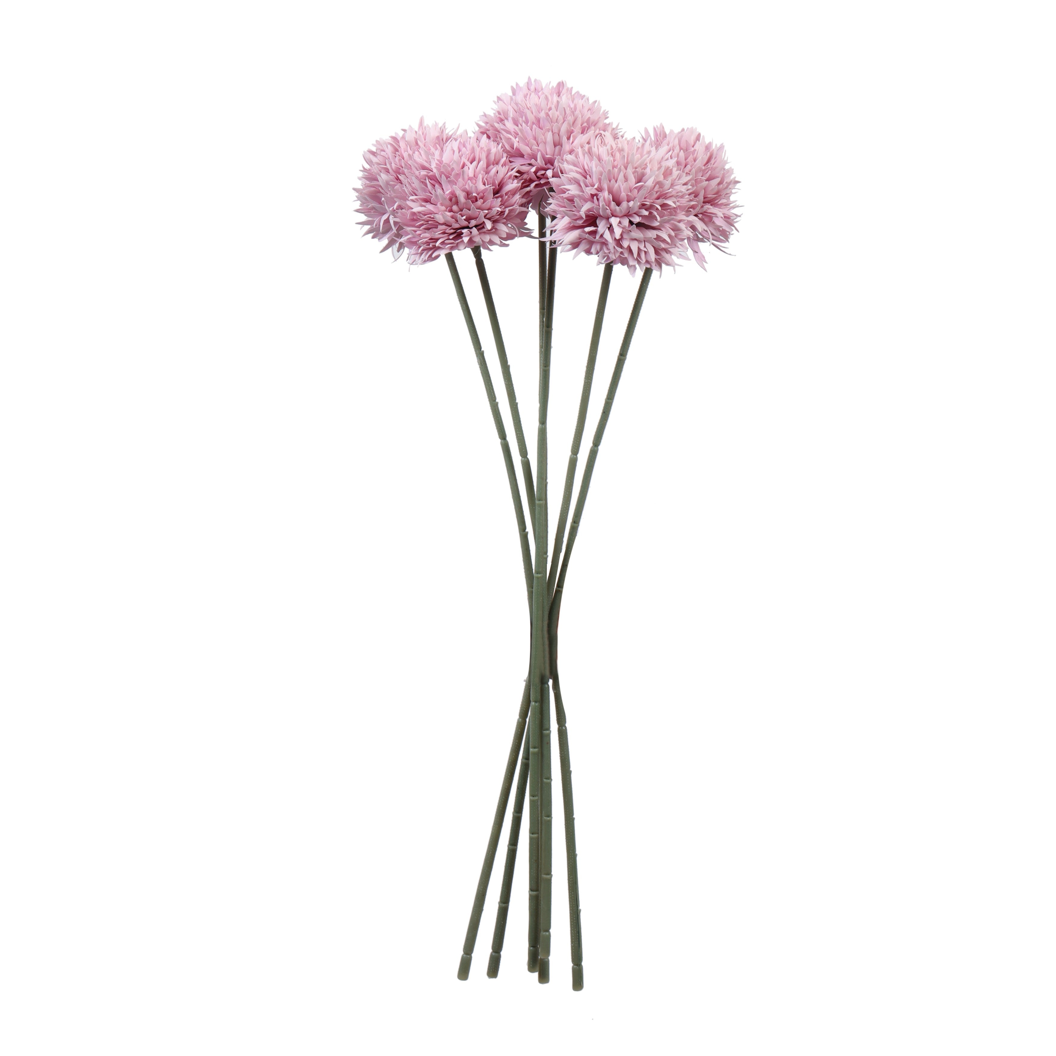 Alamkari India Fabric Artificial Chrysanthemum Flower Sticks (6 Sticks, 45 cm, Lavender)