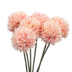 Alamkari India Fabric Artificial Chrysanthemum Flower Sticks (6 Sticks, 45 cm, Peach)