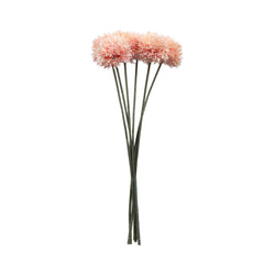 Alamkari India Fabric Artificial Chrysanthemum Flower Sticks (6 Sticks, 45 cm, Peach)