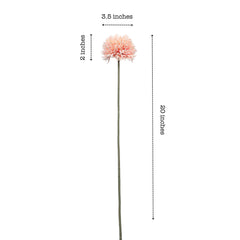 Alamkari India Fabric Artificial Chrysanthemum Flower Sticks (6 Sticks, 45 cm, Peach)