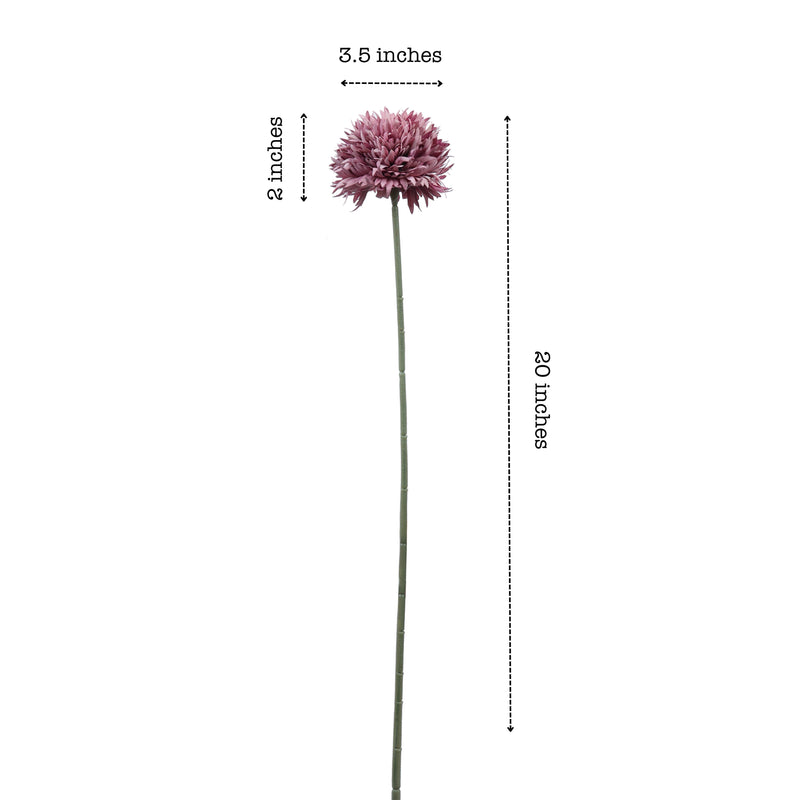 Alamkari India Fabric Artificial Chrysanthemum Flower Sticks (6 Sticks, 45 cm, Purple)