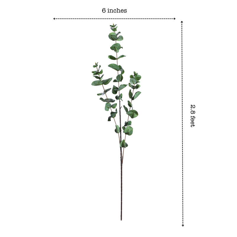 Alamkari India Fabric Artificial Green Eucalyptus Sticks (3 sticks, 80 cm)
