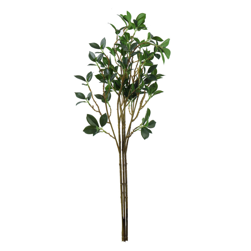 Alamkari India Fabric Artificial Green Sticks for Vases (3 Sticks, 75 cm)