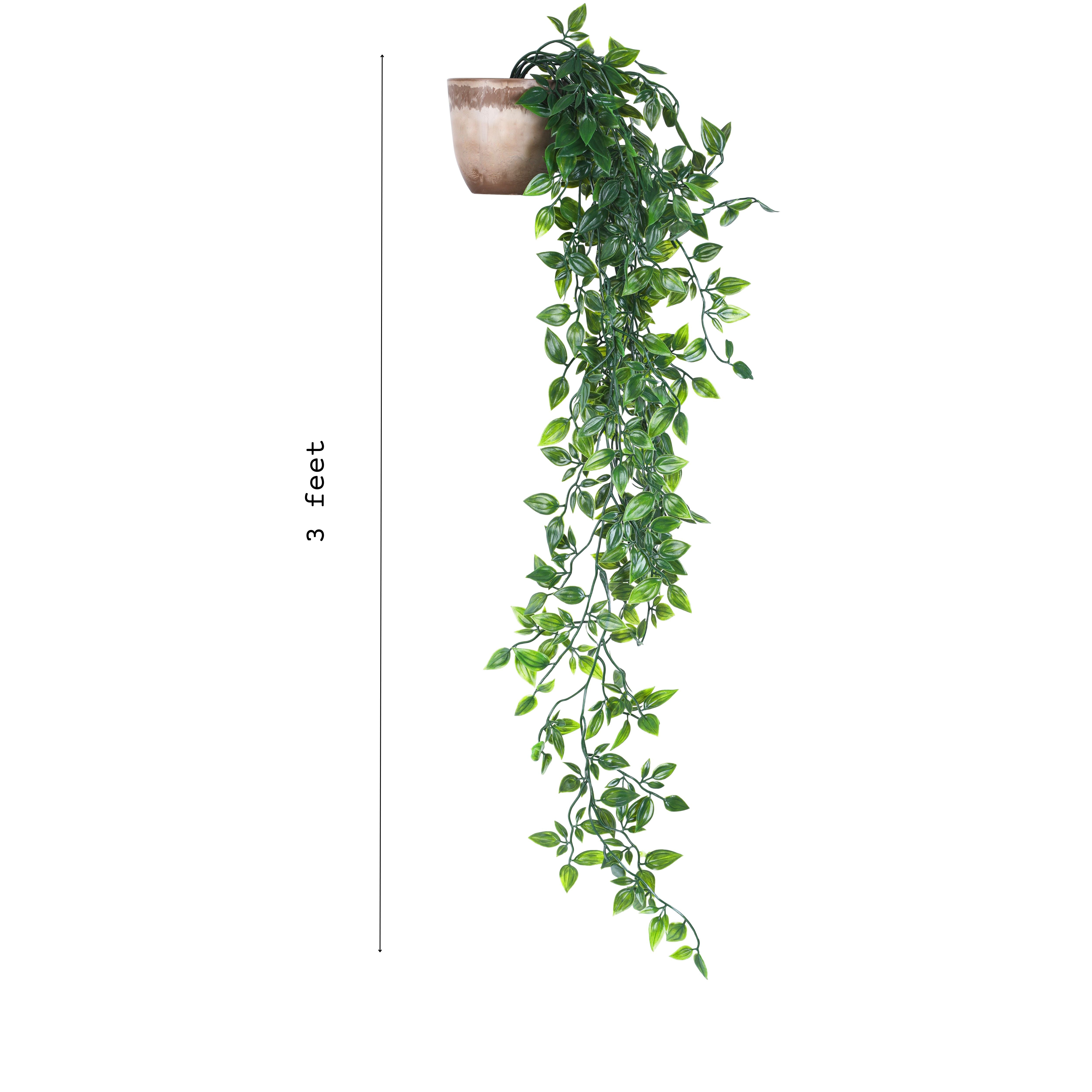 Alamkari India Fabric Artificial Hanging Potted Plant (95 cm, Set of 2)
