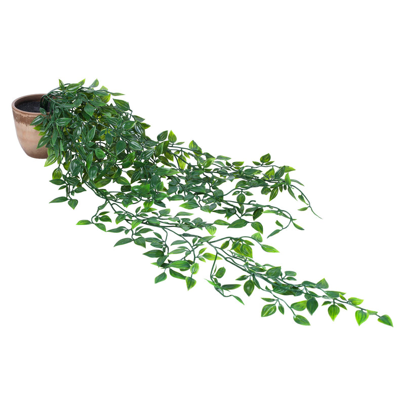 Alamkari India Fabric Artificial Hanging Potted Plant (95 cm, Set of 2)