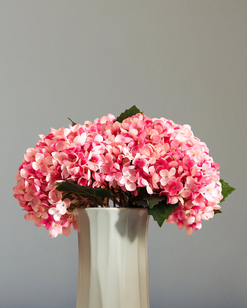 Alamkari India Fabric Artificial Hydrangea Bouquet (32 cm, Pink)