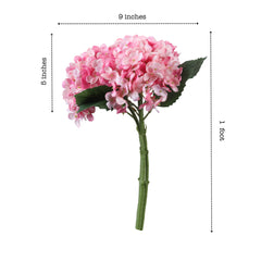 Alamkari India Fabric Artificial Hydrangea Bouquet (32 cm, Pink)