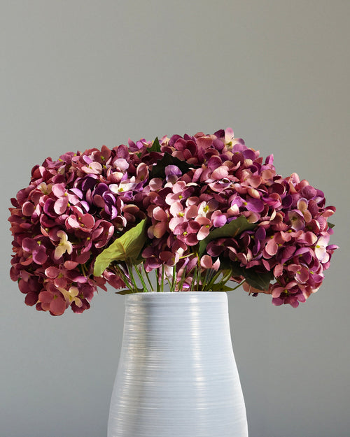 Alamkari India Fabric Artificial Hydrangea Bouquet (32 cm, Purple)