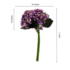 Alamkari India Fabric Artificial Hydrangea Bouquet (32 cm, Purple)