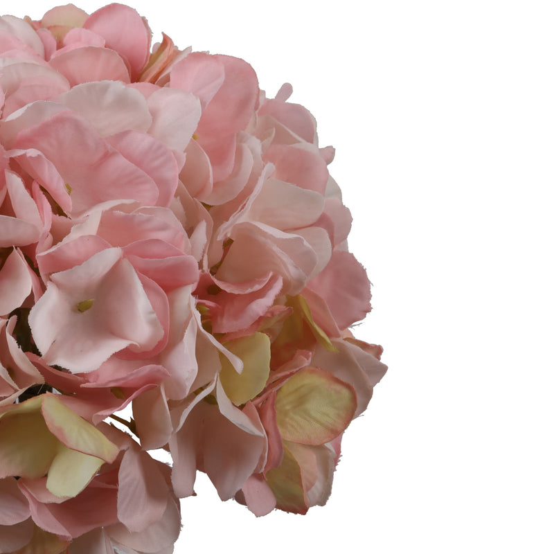 Alamkari India Fabric Artificial Hydrangea Flower Bouquet (30 cm, Light Pink)