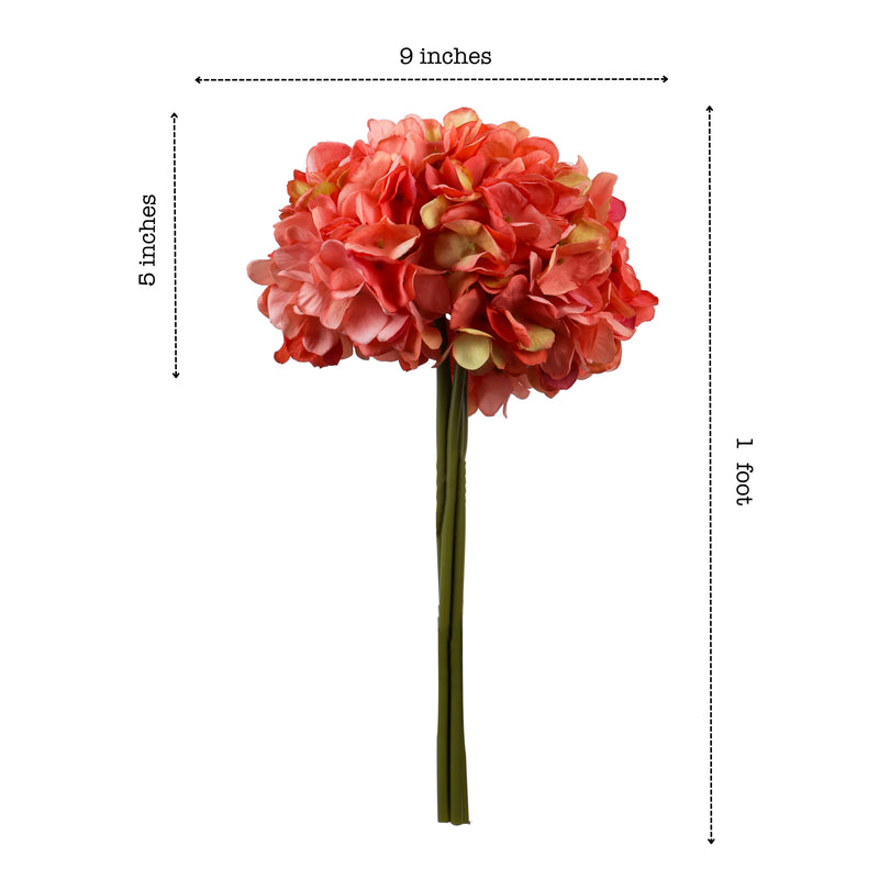 Alamkari India Fabric Artificial Hydrangea Flower Bouquet (30 cm, Pink)