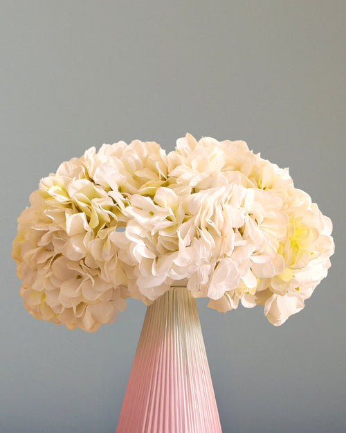 Alamkari India Fabric Artificial Hydrangea Flower Bouquet (30 cm, White)