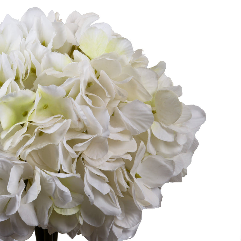 Alamkari India Fabric Artificial Hydrangea Flower Bouquet (30 cm, White)