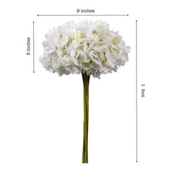 Alamkari India Fabric Artificial Hydrangea Flower Bouquet (30 cm, White)