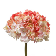Alamkari India Fabric Artificial Hydrangea Flower Sticks (3 Sticks, 50 cm, Pink)