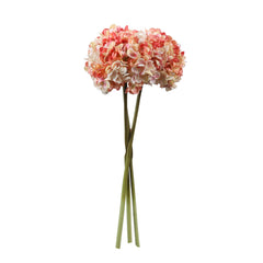 Alamkari India Fabric Artificial Hydrangea Flower Sticks (3 Sticks, 50 cm, Pink)