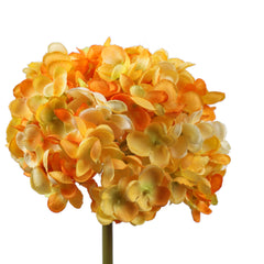 Alamkari India Fabric Artificial Hydrangea Flower Sticks (3 Sticks, 50 cm, Yellow)