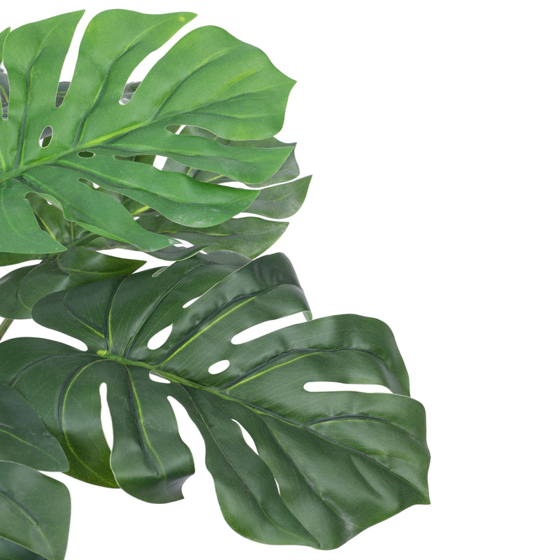 Alamkari India Fabric Artificial Monstera Plant in Black Pot (55 cm)