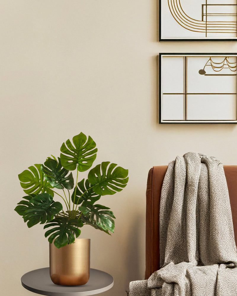 Alamkari India Fabric Artificial Monstera Potted Plant (60 cm)