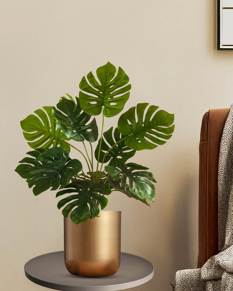 Alamkari India Fabric Artificial Monstera Potted Plant (60 cm)