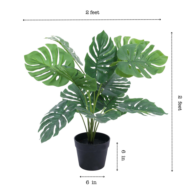 Alamkari India Fabric Artificial Monstera Potted Plant (60 cm)
