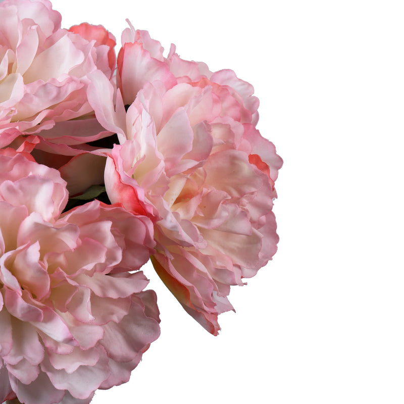 Alamkari India Fabric Artificial Peony Flower Bouquets (2 Bouquets, 30 cm, Light Pink)