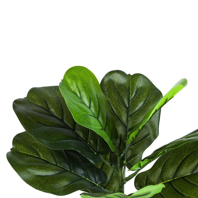 Alamkari India Fabric Artificial Potted Fiddle Leaf Fig Plants (35 cm, Set of 2)