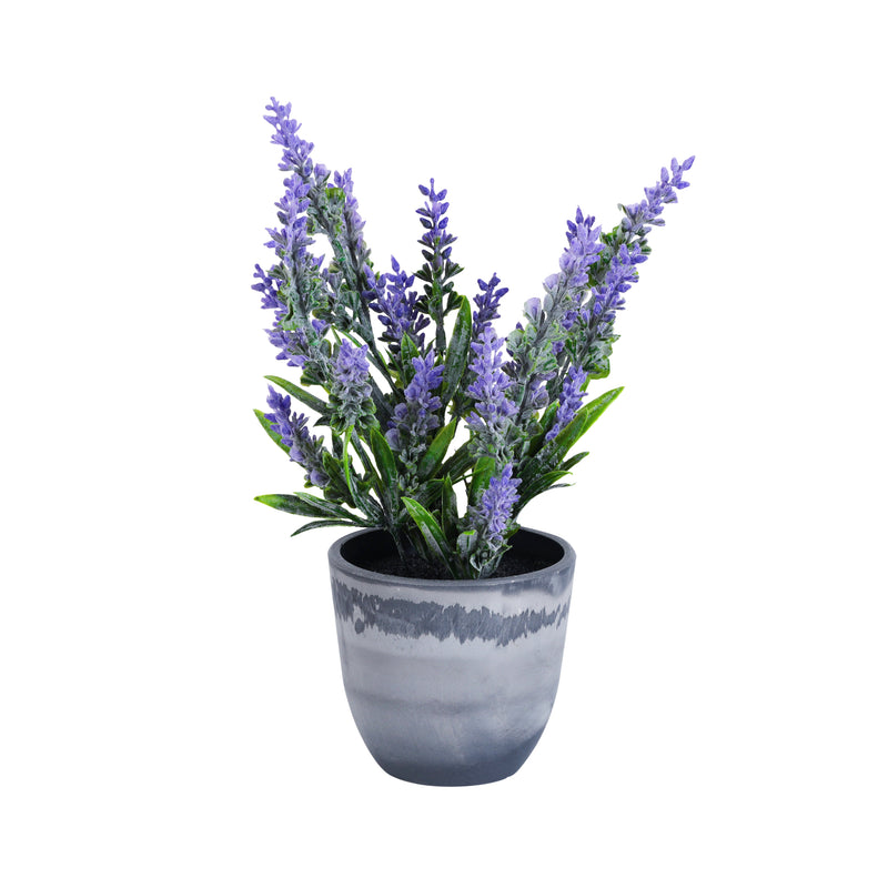 Alamkari India Fabric Artificial Potted Lavender Plant (Set of 2, 35 cm)