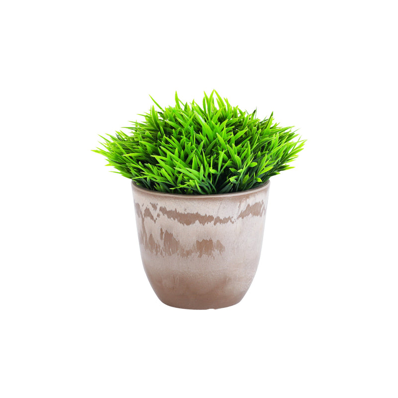 Alamkari India Fabric Artificial Potted Topiary Bush (Set of 2, 15 cm)