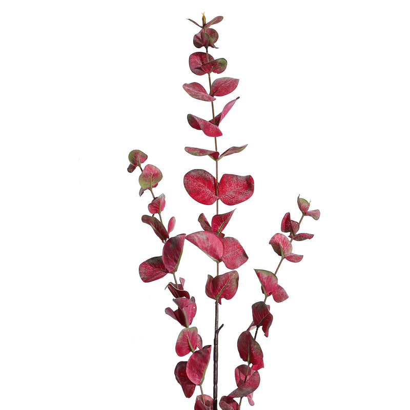 Alamkari India Fabric Artificial Red Eucalyptus Sticks (3 Sticks, 80 cm)