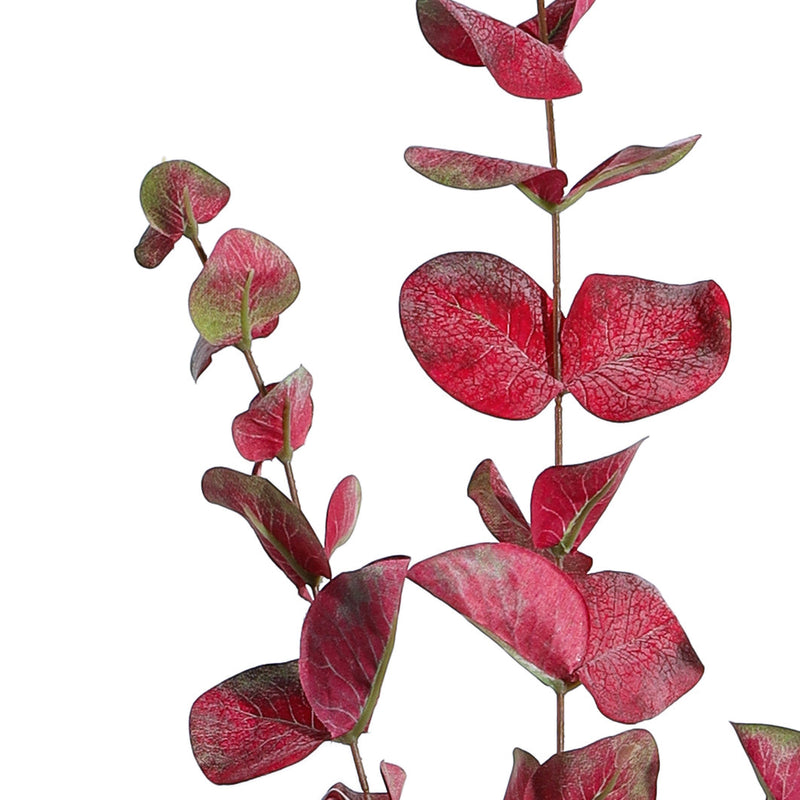 Alamkari India Fabric Artificial Red Eucalyptus Sticks (3 Sticks, 80 cm)