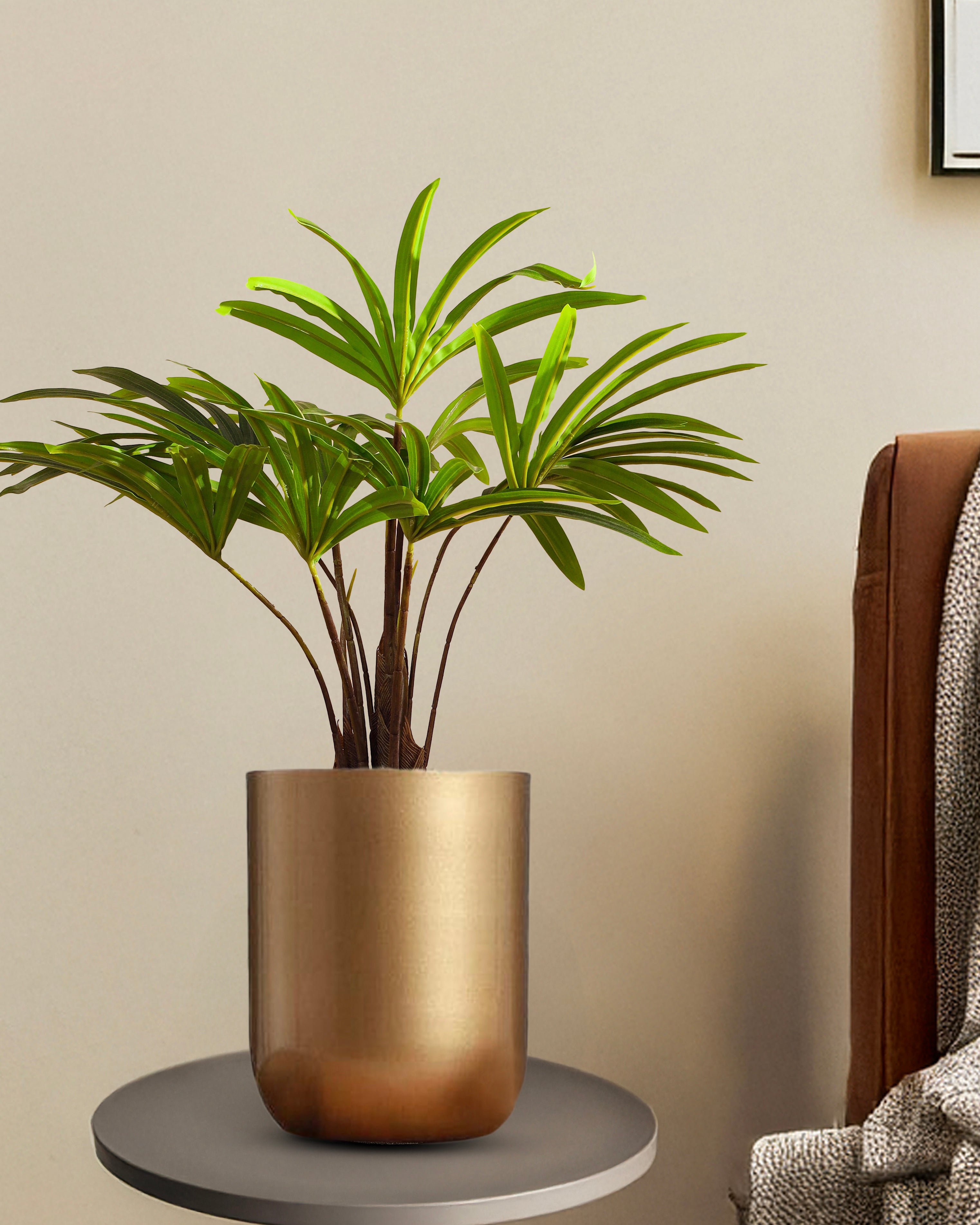 Alamkari India Fabric Artificial Rhapis Palm (60 cm)