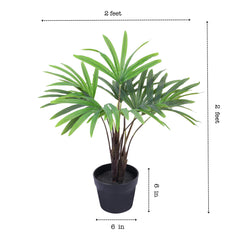 Alamkari India Fabric Artificial Rhapis Palm (60 cm)