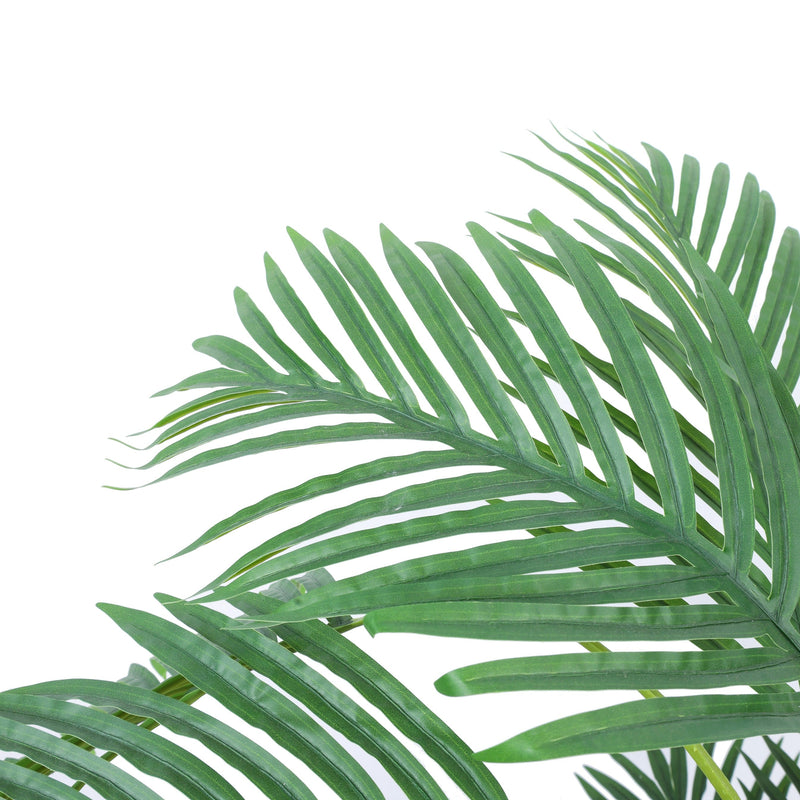 Alamkari India Fabric & Plastic Artificial Areca Palm Plant in Black Pot (130 cm)