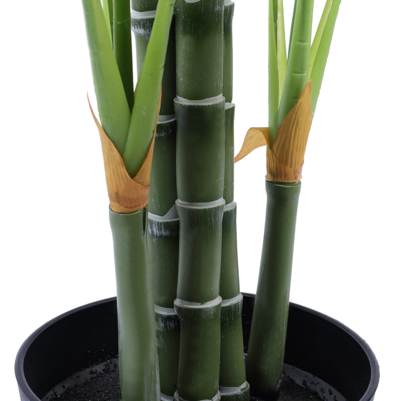 Alamkari India Fabric & Plastic Artificial Areca Palm Plant in Black Pot (150 cm)