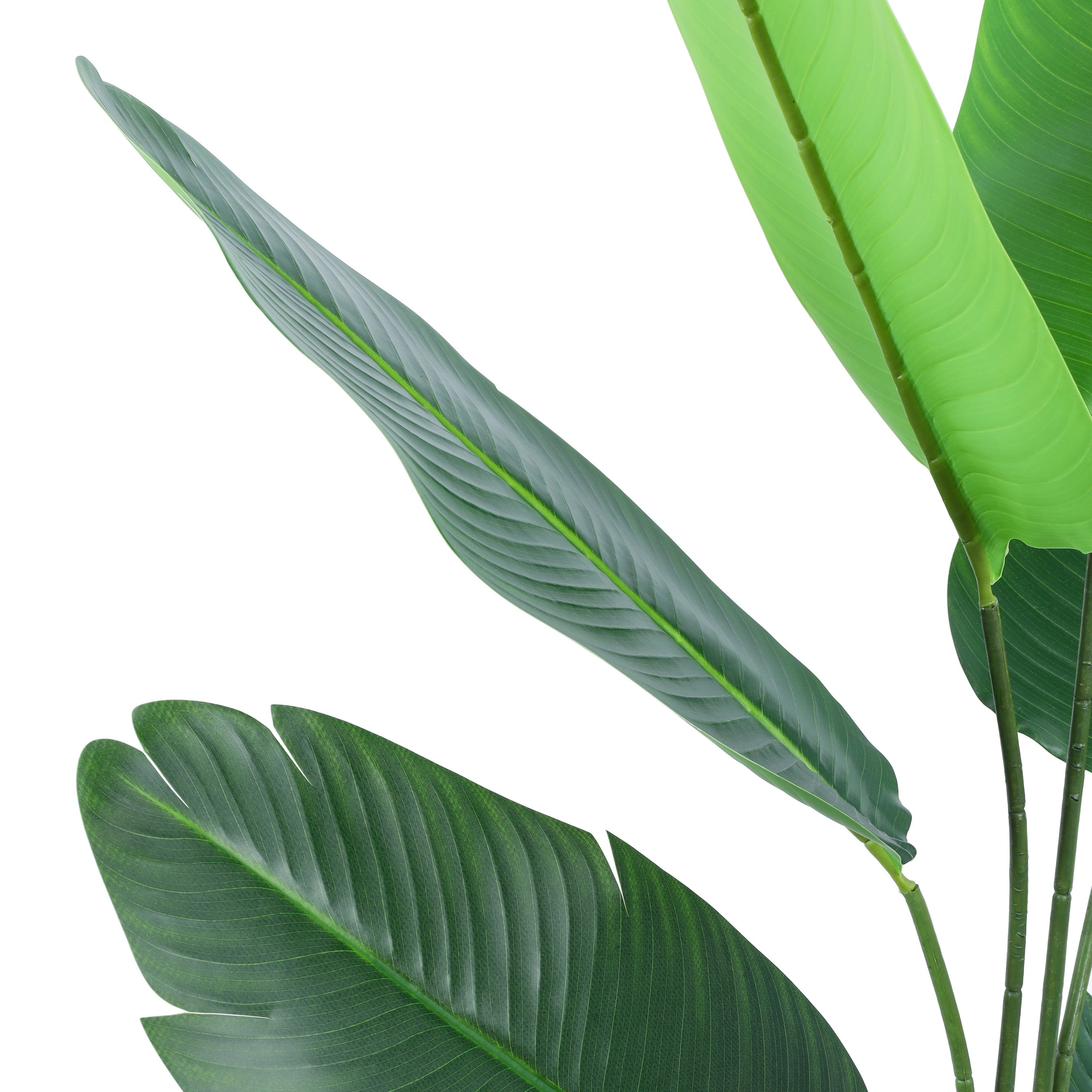 Alamkari India Fabric & Plastic Artificial Banana Plant in Black Pot (160 cm)