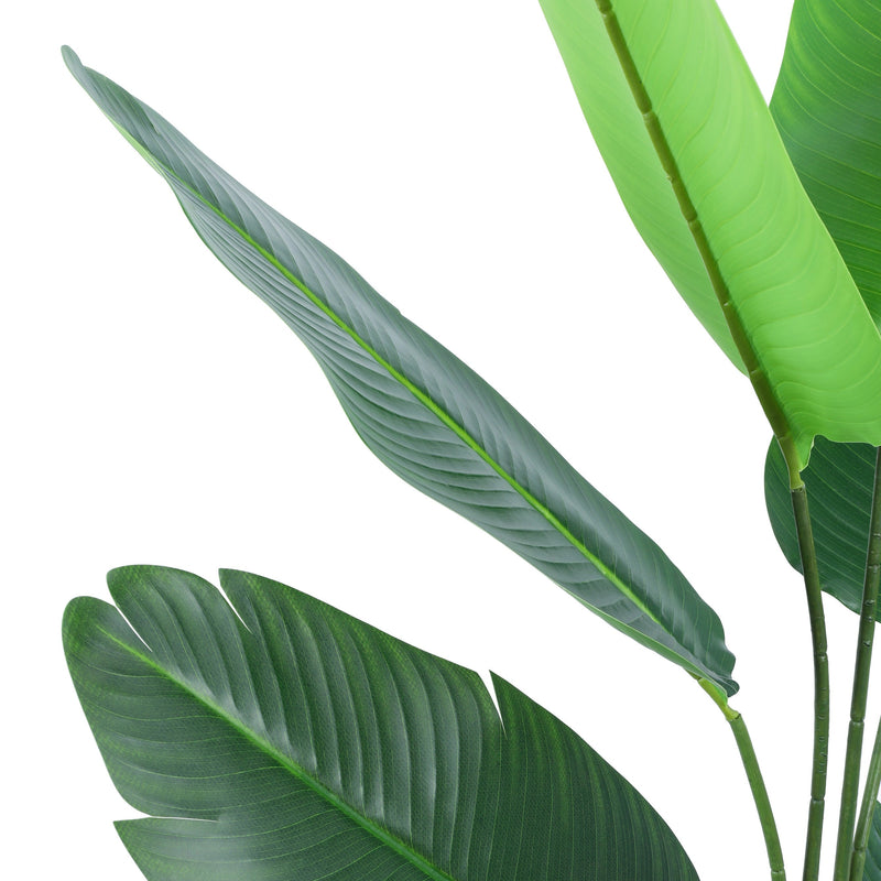 Alamkari India Fabric & Plastic Artificial Banana Plant in Black Pot (160 cm)