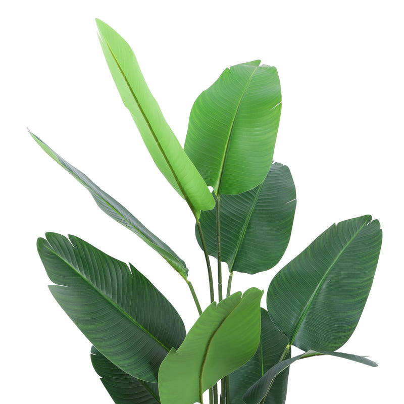 Alamkari India Fabric & Plastic Artificial Banana Plant in Black Pot (160 cm)