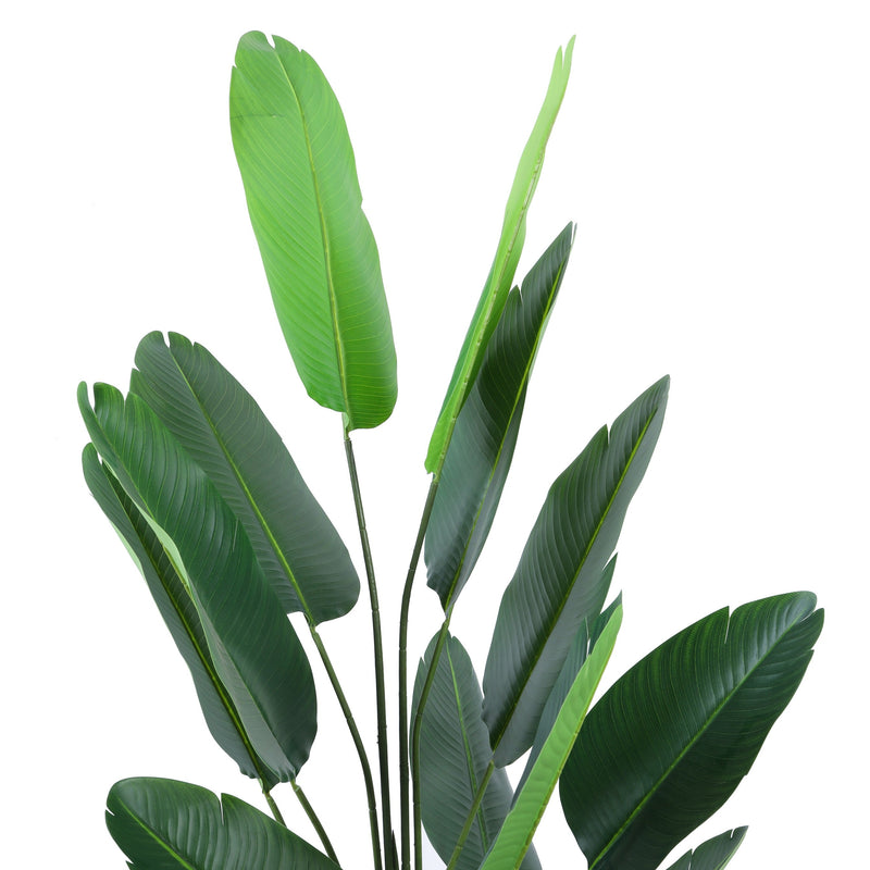 Alamkari India Fabric & Plastic Artificial Banana Plant in Black Pot (180 cm)