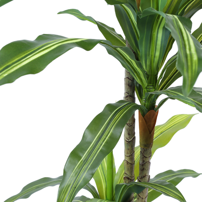 Alamkari India Fabric & Plastic Artificial Dracaena Plant in Black Pot (120 cm)
