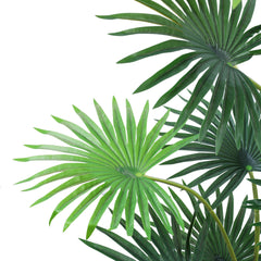 Alamkari India Fabric & Plastic Artificial Fan Palm in Black Pot (120 cm)