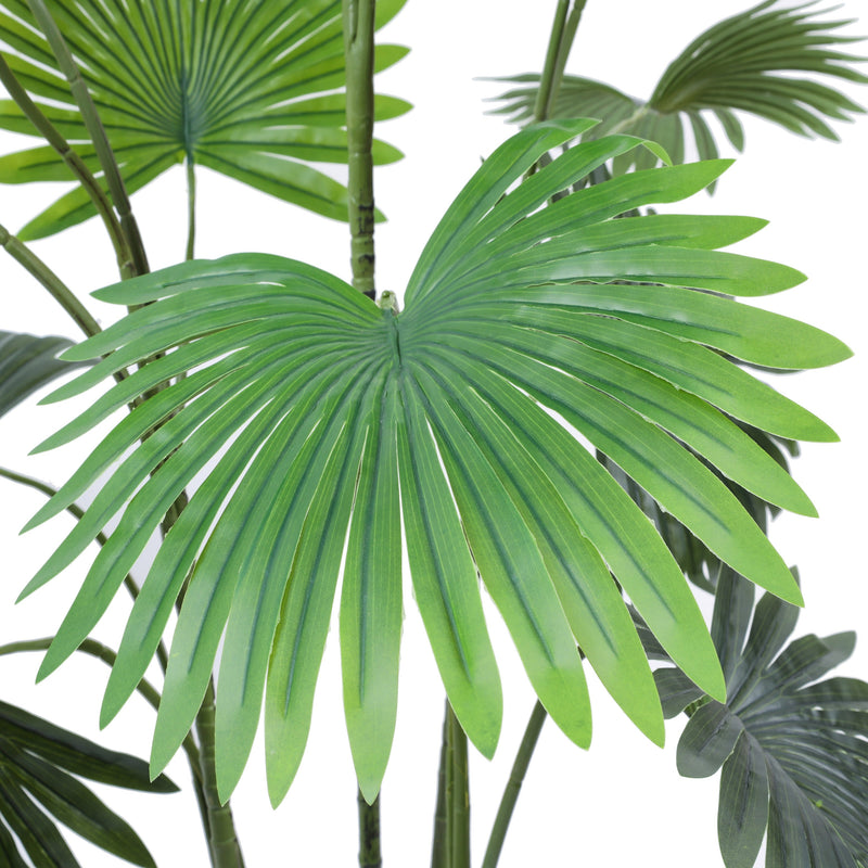 Alamkari India Fabric & Plastic Artificial Fan Palm in Black Pot (160 cm)