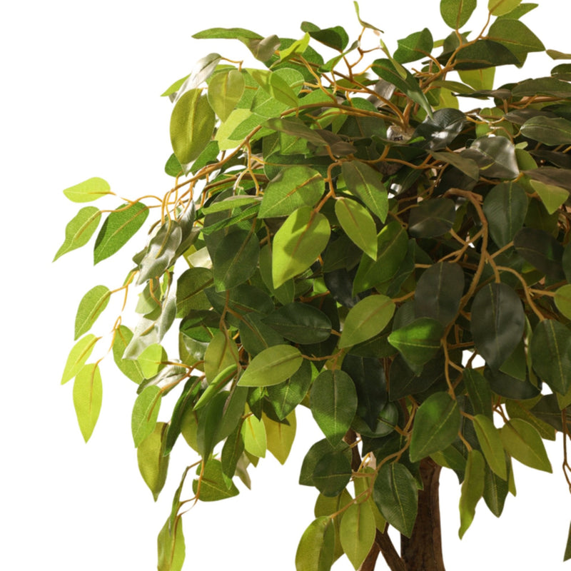 Alamkari India Fabric & Plastic Artificial Ficus Bonsai in Black Pot (120 cm)